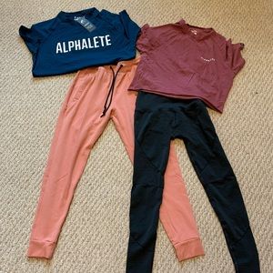 Alphalete Jogger and Shirts Bundle